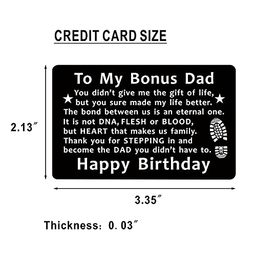 Stepdad Birthday Gifts, Bonus Dad Birthday Card - Engraved Wallet Card #TOP1