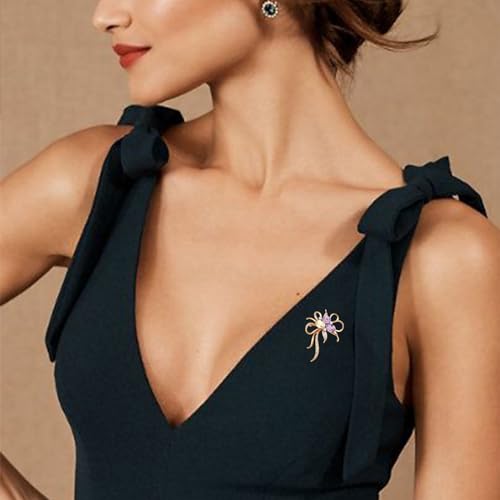 Image of Flower Brooch for Women Rhinestone Flower Brooch Pins Floral Brooches Jewelry Gift for Mom Wife