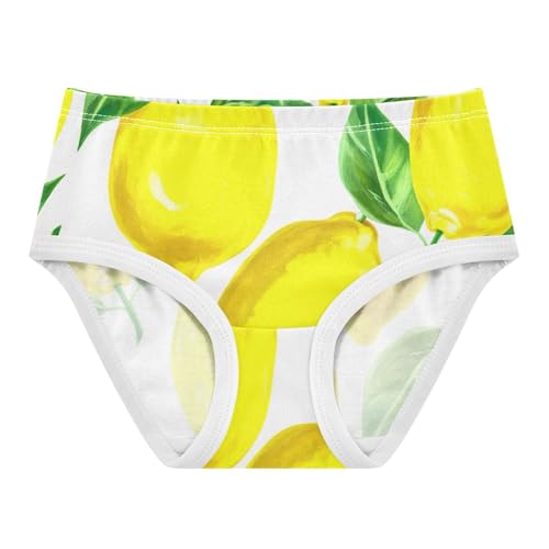 Toddler Girls Underwear 2t Cotton Panties for Girl Print Briefs Girls Undies Watercolor Yellow Lemons