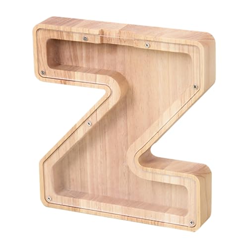 TOPWOOZU Cofrinho personalizado com letra de nome, cofrinho de madeira personalizado, porta-moedas,...