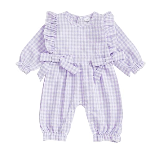 Newborn Baby Girl Long Sleeve Ruffle Romper Outfit
