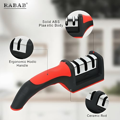 Image of RABAB THE Best Knife Sharpener Tool,Manual 3 Stage Knife Sharpner Tool Advanced Knife Sharpener for Kitchen Knife Sharpner Knife Sharpening Tool for Steel Knives...