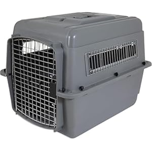 Petmate Sky Kennel – IATA Compliant and Airline Approved Dog Crate for Pets 15-30 lbs – Perfect for Car and Air Travel – Heavy-Duty Plastic Construction – Made in USA – 28 Inches