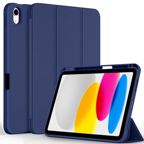 CACOE Custodia Cover Compatibile con iPad 11a Generazione (A16) 11' (2025) / iPad 10a Generazione 10.9' (2022) (A2757/A2777), Ultra Sottile Retro Cover con Portapenne,Blu Navy