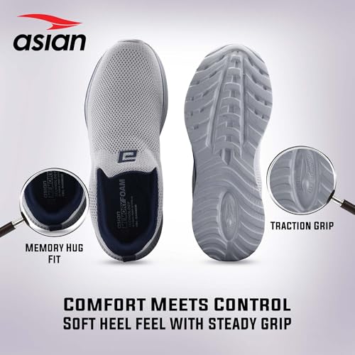 Image of ASIAN Wonderwalk-11 Men's Walking Shoes | Ultra-Light Slip-On Comfort with Cushioned Sole | Breathable, Stylish, Perfect for Work, Travel & Daily Use