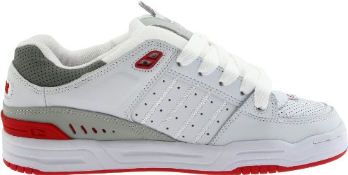 Image of Globe Mens Fusion Skate Shoes, White /Grey /Red, 9.5 D (M) US