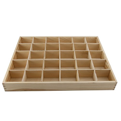 Casier en bois 30 cases pour perles (sans couvercle) 38x29x4 cm