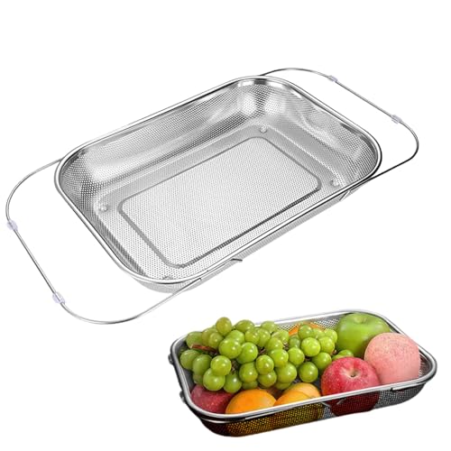 Generisch Sink Colander – Cesta de filtro de acero inoxidable para cocina, drenaje de malla fina con versátil
