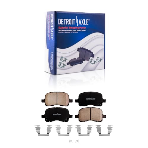 Image of Detroit Axle - Front Brake Kit for 1998-2002 Chevrolet Prizm Toyota Corolla | Drilled & Slotted Disc Brake Rotors Replacement 1998 1999 2000 2001 2002 Ceramic Brake Pads