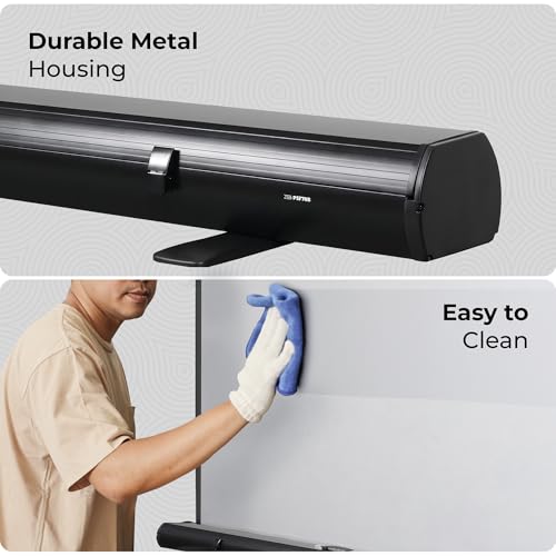 Image of Zebronics Floor Rising Projector Screen, 70-inch (177.8 cm), 4K Support, 4:3 Aspect Ratio, Wide Viewing Angle, Matte Finish, Black Backing, Durable Metal Housing (PSF70B)