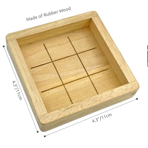 Juego de Mesa Tic Tac Toe de Madera 11x11 cm miniatura 4