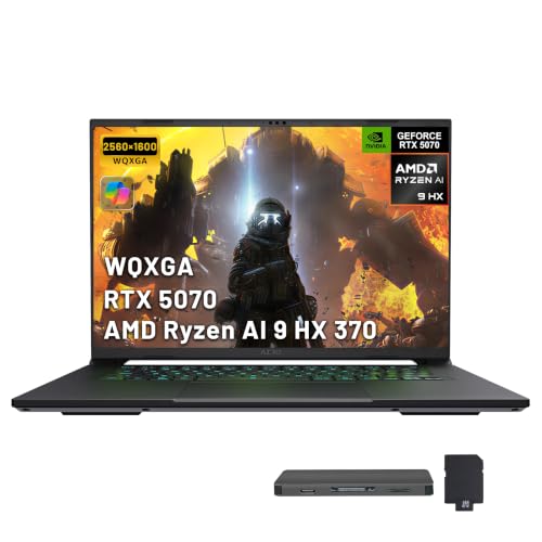 Image of GIGABYTE AERO X16 16 inch WQXGA 165Hz Gaming Laptop, AMD Ryzen AI 9 HX 370, 32GB DDR5, 3TB Storage(2TB SSD+1TB Docking Station Set), NVIDIA GeForce RTX 5070, 1-Zone RGB Backlit Keyboard, Win 11, White