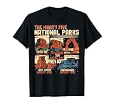 Vintage Utah Mighty Five 5 National Parks Hiking Camping T-Shirt