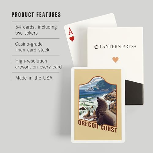 Lantern Press Oregon, Naipes Póker de 52 cartas miniatura 3