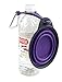 Dexas Popware for Pets Travel Pet Cup with Bottle Holder and Carabiner, Gray/Purple