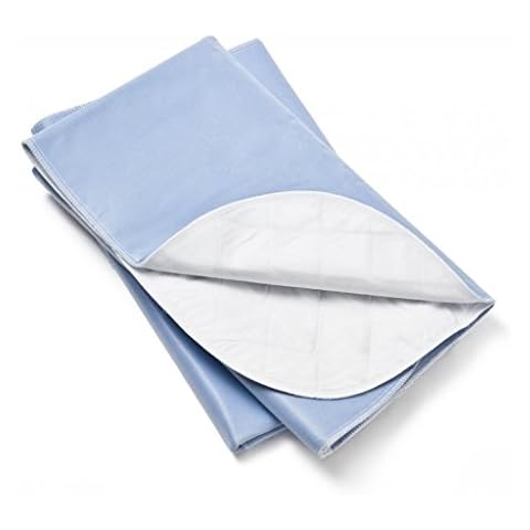 Western Textile Washable Bed Pads for Adults and Toddlers- Reusable Incontinence Bed Pads are Ideal Rubber Mattress Protector or Pee Protector for Elderly and Potty Training - 6 Pack - Blue Cover