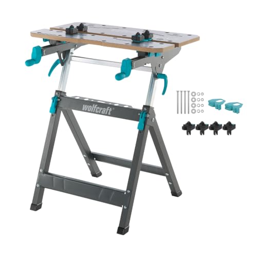 wolfcraft Master 750 Ergo - Höhenverstellbar - 680x390-520mm - Spann- und Maschinentisch - schwenkbare Tischplatte mit Schnellverstellung - Made in Europe 6871000