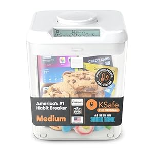 Kitchen Safe: Time Locking Container (White Lid + Clear Base) - 14cm inside height