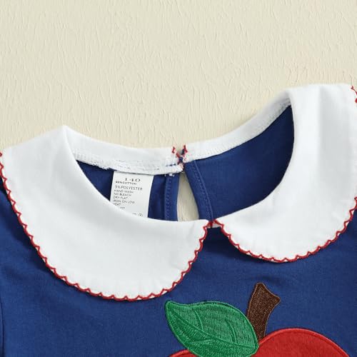 Snow White Dress for Girls Puff Short Sleeve Apple Embroidery Cute Peter-Pan Collar Princess A-line Dress Outfits4