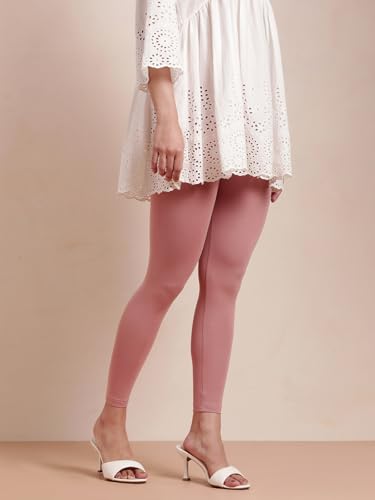Image of TWIN BIRDS Super Stretchable Cotton Elasthane Fabric Ankle Length Leggings for Women