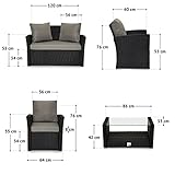 SVITA Roma Gartenmöbel Set Poly-Rattan Möbel Outdoor Lounge Garnitur - 6