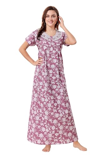 Image of Soulemo Women's Pure Cotton Floor Length Nighty 1682