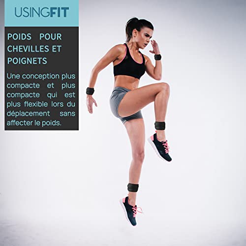 Poids cheville lestes chevilles musculation USINGFIT ajustables de 0.5kg à 3kg - 6