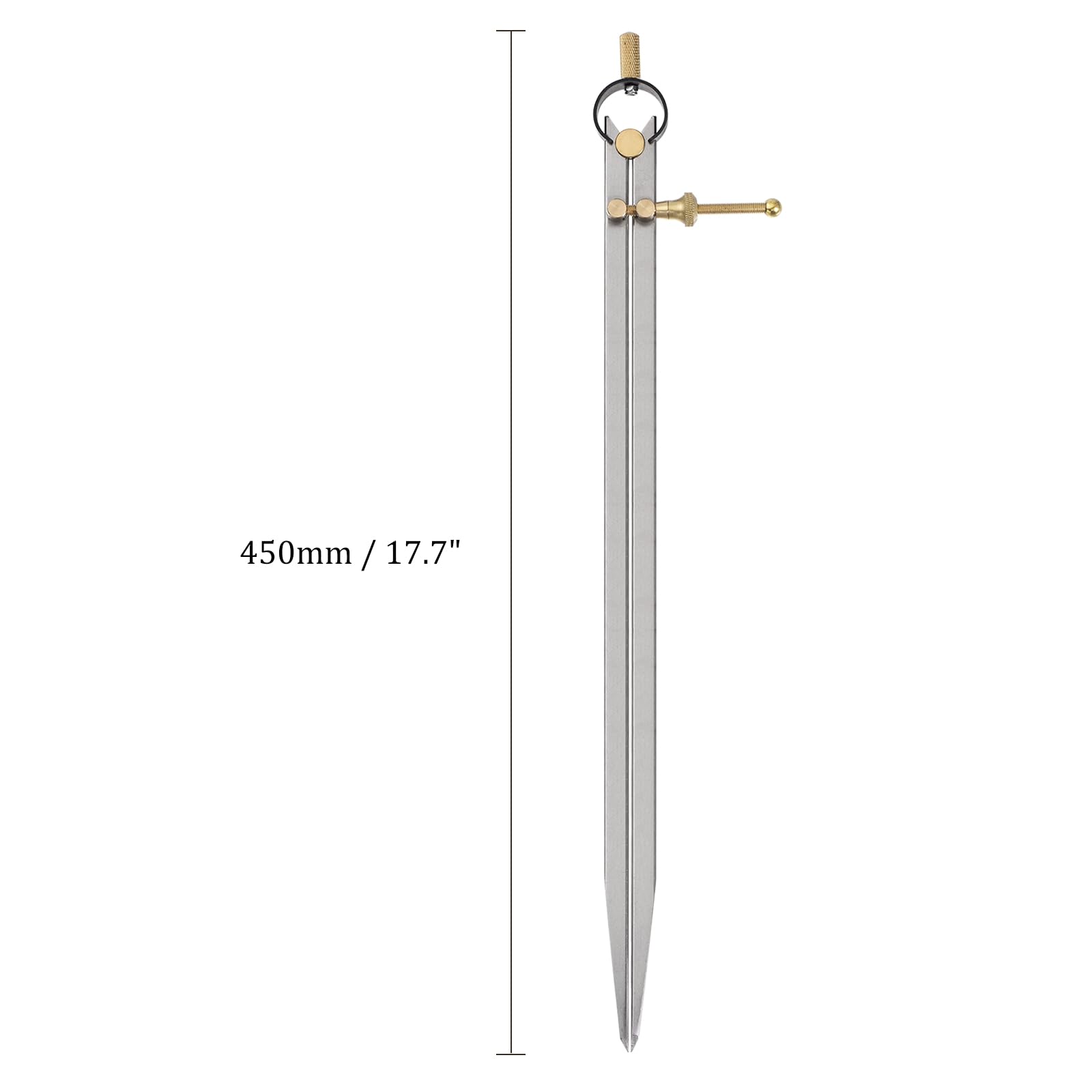 Compas à Ressort à Branches Plates - [16 Pouces] Compas à Ressort en Acier au Carbone Avec Pivot en Laiton pour le Dessin et le Travail des Métaux, Branche Plate