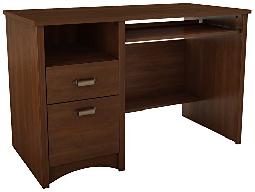 South Shore Computer Desk with 2 Drawers and Keyboard Tray, Sumptuous Cherry