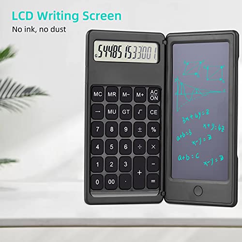Calculadora de 6 pulgadas Calculadora financiera de escritorio Tableta de escritura LCD Bloc de dibujo digital Calculadora plegable Pantalla de 12 dígitos con lápiz óptico Botón de borrado para uso d
