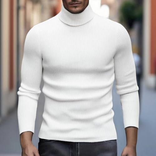 Turtleneck Sweater for Men Lightweight Knitted Pullover Sweaters Basic Designed Undershirt Stretch Slim Fit Sweaters2