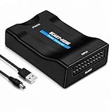 Xforevery Adaptateur Péritel vers HDMI 720p/1080p, Convertisseur Peritel HDMI pour TV Moniteur Projecteur, Scart Audio Vidéo HD Compatible avec PS3 DVD VHS Xbox Blu Ray, Plug and Play, avec Câble USB
