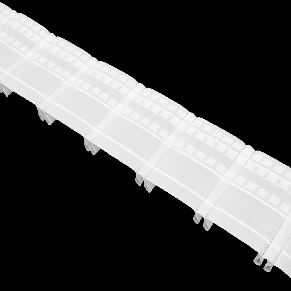 Oz-Is Dar Tekstil Gardinenband 50 Meter Bleistiftfalte 100 mm 1:2.5 100% Polyester Weiß Faltenband zum Annähen für Vorhänge und Gardinen 4361P