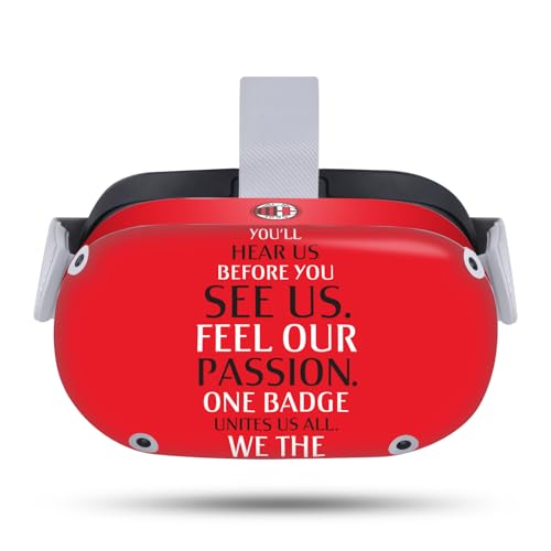 Head Case Designs Officially Licensed AC Milan Typography Art Vinyl Sticker Skin Decal Cover Compatible with Meta Quest 2