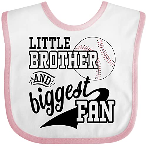 inktastic Little Brother and Biggest Fan- Baseball Family Fan Baby Bib