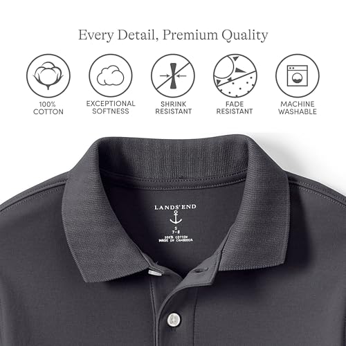 Image of Lands' End School Uniform Kids Short Sleeve Interlock Polo Shirt