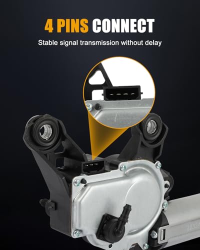 Image of ROADFAR Rear Windshield Wiper Motor Compatible for Audi for Q5 2014 2015 | For Audi For Q5 2014 2015|Replace 8R0955711B|8R0955711C|8E9955711A|8E9955711B|8E9955711C|8E9955711D|4 Pins