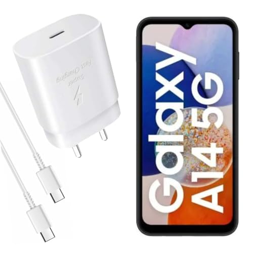 Image of XIAWAO Original 25W Type-C Charger With Cable Compatible With Samsung S /A /M /F /Z Series|Super Fast Charger Cable For S24 Ultra /S23 /S22 /S21 /21 Fe /S20 /M14 5G /M34 /M54 /M53 5G /M33 /M13 /A34 /A54-White