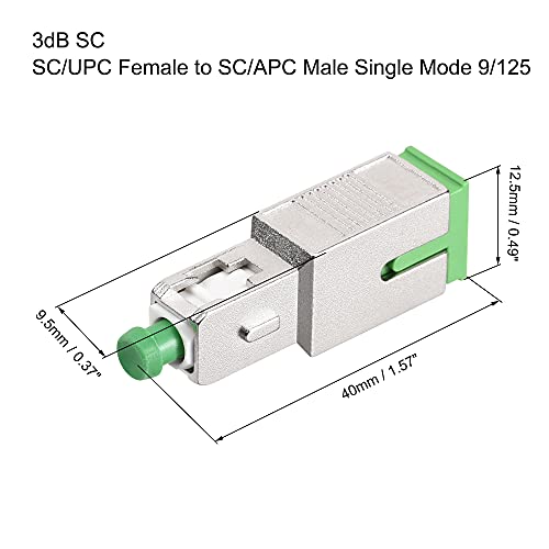 Uxcell 3Db Sc Fiber Optic Attenuator, Sc/Upc Female To Sc Male Single Mode 9/125 Sc Adapter Green #TOP1