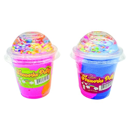 GEDDES Raymond Confetti Fireworks Putty - Pack of 12 - Colorful Sensory Play Toys for Kids