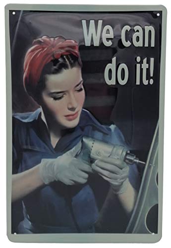 Mehr Relief-Schilder hier... Placa de chapa com texto em inglês "We can do", 20 x 30 cm, estilo vintage Diner