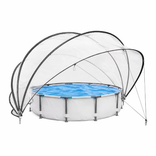 ZYLAVIO Retractable Pool Cover 16FT Above Ground Dome Black