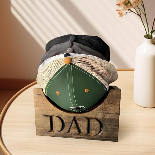 Wooden Hat Stand Hat Organiser Dad Hat Holder Box Baseball Cap Organizer Hat Storage Box Fathers Day Gifts for Daddy Gifts from Son Daughter Presents for Dad Baseball Cap Storage - Image 3