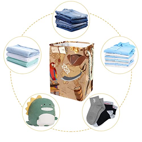 Panier à linge imperméable pliable avec motif de perroquet amusant
