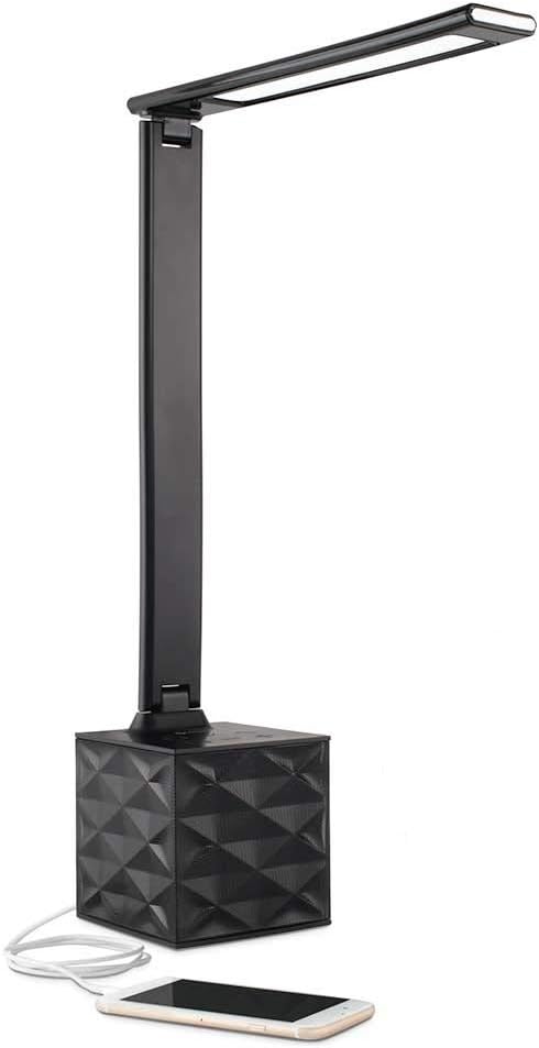 OttLite LED Bluetooth Speaker Lamp with 2.1A USB Port, Black