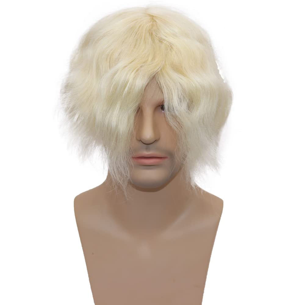 Men toupee Mono Lace with PU Toupee for Men 100％ European Human Hair Replacement System Mens Toupee Men's Hairpiece Wigs for men (#613 Platinum Blonde Color)