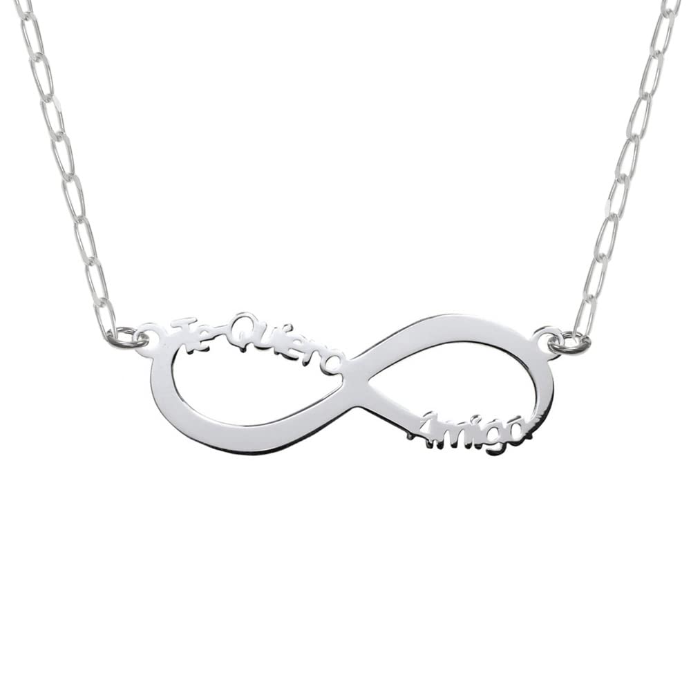 Collar Infinito Te Quiero Amiga Plata de Ley - Regalo para la mejor amiga