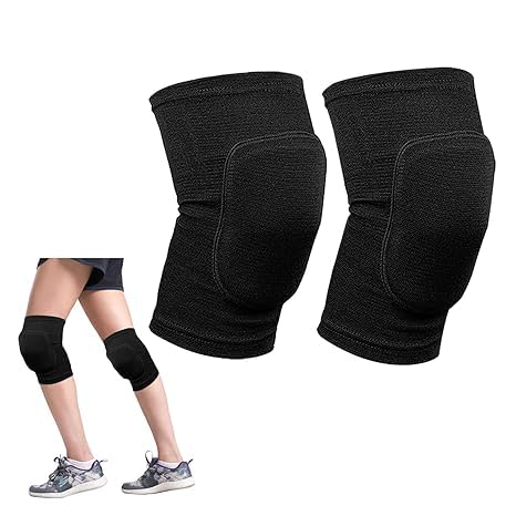 Professional Dance Knee Pads, Black, Protective Cushioned Support for Dancing, Elastic Athletic Knee Guards, 1 Pair (M)-image-37