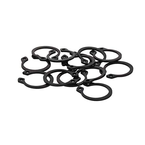 Bettomshin 100 peças de anéis de pressão de eixo de retenção com clipe C externo 65 mm, preto