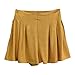 Amazhiyu Women's Linen Summer Casual Flowy High-Waist Pleated Shorts with Pocket Yellow, X-Large